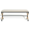 thumbnail image 2 of SAFAVIEH Couture Carmelo Solid Linen Contemporary Bench, Beige/Black, 2 of 11