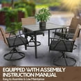 thumbnail image 6 of Homefun Patio Dining Set of 5 Outdoor Wicker Swivel Rocker Chairs With Cushions Steel Table Top Backyard Garden Poolside, 6 of 6