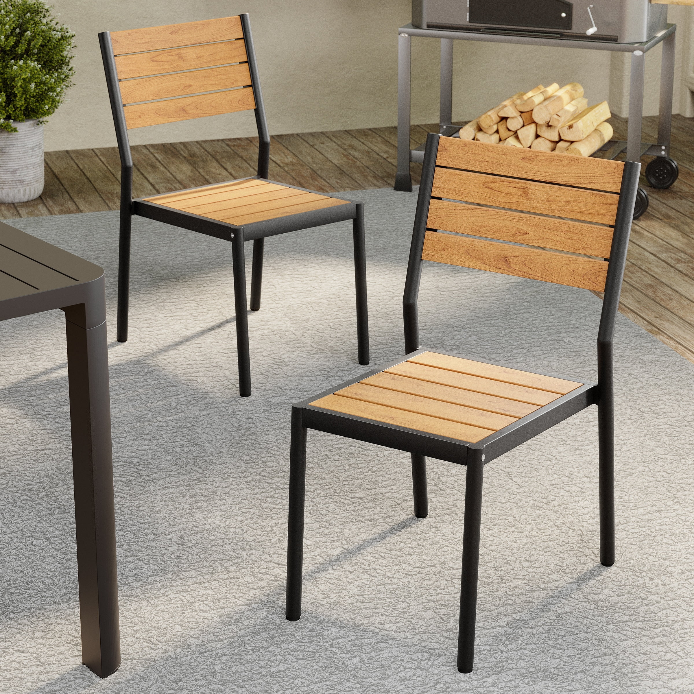 outdoor armless dining chairs