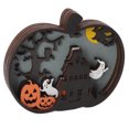 thumbnail image 1 of Luz De Calabaza De Halloween, Regalo Ideal Luz De Calabaza Sin Rebabas Usos Amplios De Madera Para Decoración Del Hogar Anggrek Wooden Pumpkin Light, 1 of 8