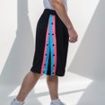 thumbnail image 2 of Tear Away Shorts for Men Post Surgery Adaptive Clothing Fully Open on Both Sides Snap Basketball Sweatpants with Pockets,Blue,L, 2 of 8