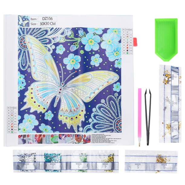 Kit De Pintura De Diamantes De Mariposa Colgante – Tablero Acrílico Con Cadena, Diamantes De Colores Y Herramientas Para Manualidades (25 X 25 Cm)