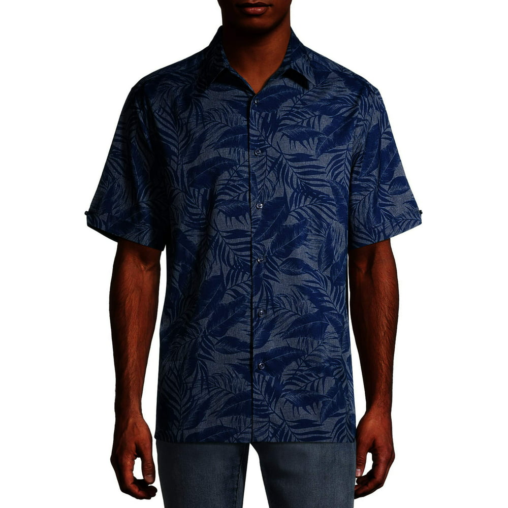 Cafe Luna - Cafe Luna Men's Short Sleeve Printed Tropical Woven Shirt ...
