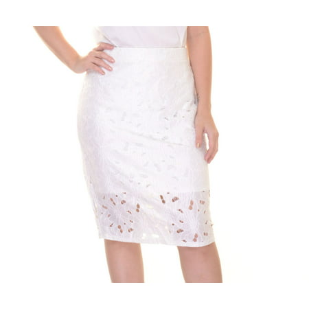 Material Girl Junior's Lace Print White Skirt Size