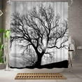 thumbnail image 2 of Tree Shower Curtain Black and White Shower Curtain Bathroom Decor Polyester Fabric, 72x72inch, 2 of 5