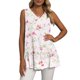 thumbnail image 3 of Mujeres Racerback Camisetas sin mangas Camiseta sin mangas de gasa con cuello en V para mujer, camiseta sin mangas con dobladillo plisado doble, camiseta informal tipo túnica (Pink, M), 3 of 7