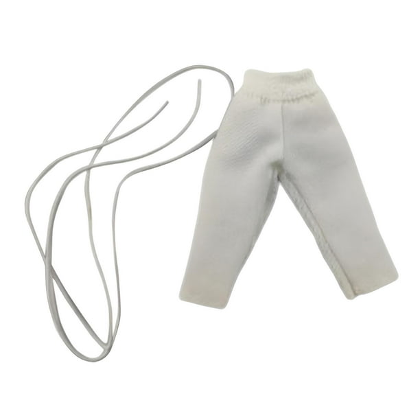 Pantalones de soldado masculino a escala 1/18, pantalones deportivos para figura masculina, disfraz, mini pantalón largo de pierna ancha blanco