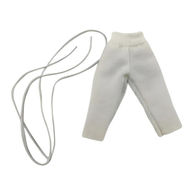 Pantalones deportivos para hombre, a escala 1:18, de pierna ancha y largos, con figura atlética. blanco