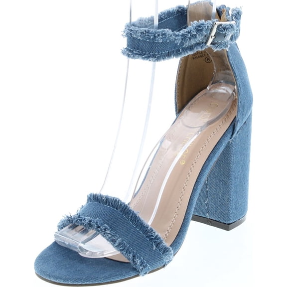 Chase & Chloe Maise-1 Women's Heeled Sandal with Trimmed Design and Ankle Strap Closure