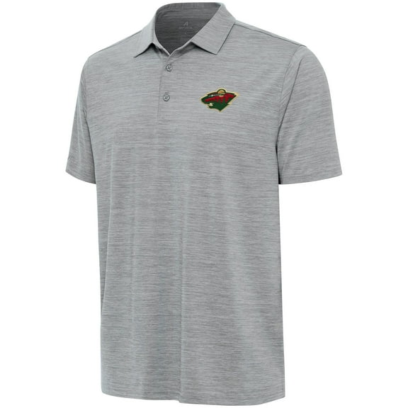 Men's Antigua  Heather Gray Minnesota Wild Layout Polo