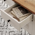 thumbnail image 5 of WAMAPT Farmhouse Executive Desk with 5 Drawers, Home Office Desk with Charging Station, Wooden Computer Desk with File Cabinet Storage, Door, Open Shelf for Work and Study, White, 56 inch, 5 of 10