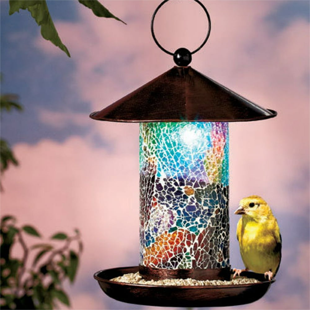 Solar Bird-Feeder for Outside Hanging Outdoor - Solar Powered Garden