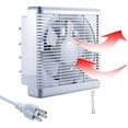 thumbnail image 1 of 8 Inch Wall Mounted Exhaust Fan Double Direction Air Extractor for Bathroom Kitchen Attic Window Basement, 8" Propeller - 12"×12" Panel - 300 CFM Reversible Airflow, 1 of 4