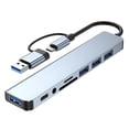 thumbnail image 1 of Adaptador 8-in-2 USB A & USB C HUB TUPO-C ESTACIÓN DE ACOPAMENTO MultipLATA, 1 of 6