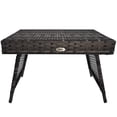 thumbnail image 1 of CoSoTower Outdoor Rattan Foldable End Table, Metal Frame Patio Wicker Table, Coffee Table Side Table for Poolside, Lawn, Garden, Mixed Grey, 1 of 7