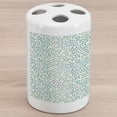 thumbnail image 1 of Leaves Ceramic Toothbrush Holder, Flowering Branches Gentle Spring Season Little Buds Romantic Cottage Ornament, Decorative Versatile Countertop for Bathroom, 4.5" X 2.7", Teal Grey Cream, 1 of 4