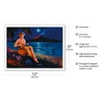 thumbnail image 2 of Girl Under a Hawaiian Full Moon Playing a ʻUkulele - Vintage Pin Up Girl Print c.1930s - Master Art Print (Unframed) 9in x 12in, 2 of 4