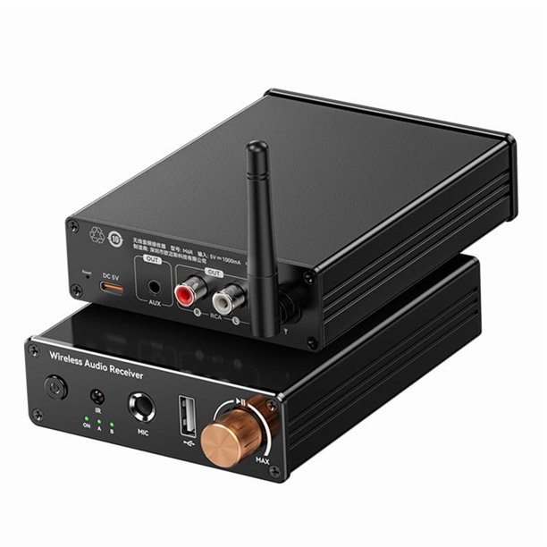 Adaptador de Audio para Coche Bluetooth 6.0, Receptor Inalámbrico con Disco U, Compatible con Salida de 6,5 mm para Karaoke y Amplifica la Música en los Altavoces.