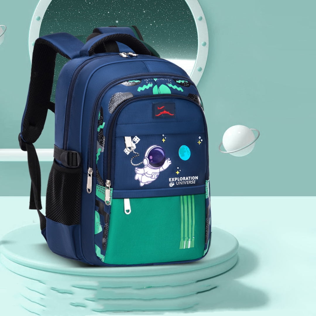 KAMUGO Backpack for Boy,Astronaut Large-Capacity Schoolbag for Elementary Middle School(Green)