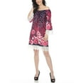 thumbnail image 2 of White Mark Women's Soft Vintage Print Off-Shoulder Mini Dress, 2 of 4