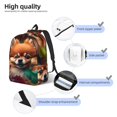 thumbnail image 3 of Easygdp Colorful Leaf Chihuahua Mochila de Lona Resistente para Laptop, Compatible con Laptops de 15 a 17 pulgadas, Ideal para Escuela, Trabajo y Viajes-Medium, 3 of 5