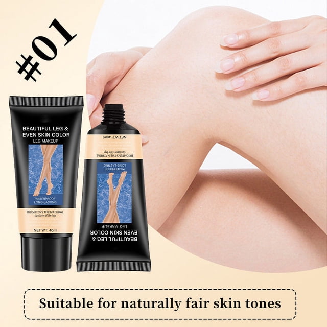 Fiudx Crema Correctora Leg Beauty, Loción Bronceadora Resistente Al Agua, Crema para Unificar El Tono de Piel, Cobertura Duradera, Esencial para El Verano, Frasco de 40 G
