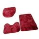 thumbnail image 1 of Juego de 3 alfombrillas de baño peludas con tapa de inodoro y materiales absorbentes. rojo, 1 of 9