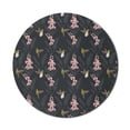 thumbnail image 1 of Bird Mouse Pad for Computers, Hummingbird Orchids Blossom Motifs Winter Floral Graphic Illustration, Round Non-Slip Thick Rubber Modern Mousepad, 8" Round, Dark Blue Grey Multicolor, by Ambesonne, 1 of 2