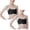 Black 2PCS, variant on MDUKONU Training Bras for Girls Seamless Cami Bralettes Sports Striped Vest, Size 9-14, 2 Pack