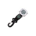thumbnail image 5 of RV Reloj digital ligero para mochileros, color negro, mosquetón, cinturón para exteriores FOB, reloj de bolsillo con brújula portátil, para senderismo, escalada Rojo Verde, 5 of 5