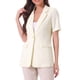 thumbnail image 4 of Blazer de solapa INSPIRE CHIC para mujeres, de manga corta, con botones, abierto en la parte delantera, blazers de oficina con bolsillos, color beige, talla XL, 4 of 6