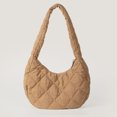 thumbnail image 5 of Bolso de mano con relleno de plumas para mujer, de color liso, sencillo e informal, para la escuela, para ir de compras, 5 of 5