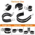 thumbnail image 3 of 140pcs Cable Clamps Assortment Kit, Stainless Steel Rubber Cushioned Insulated Clamp, 3 of 5