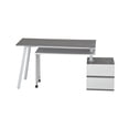 thumbnail image 5 of Rotating L-Shape Desk - Modern Computer Workstation, Multi-Positional, Alloy Steel Frame, Grey Finish, 5 of 10