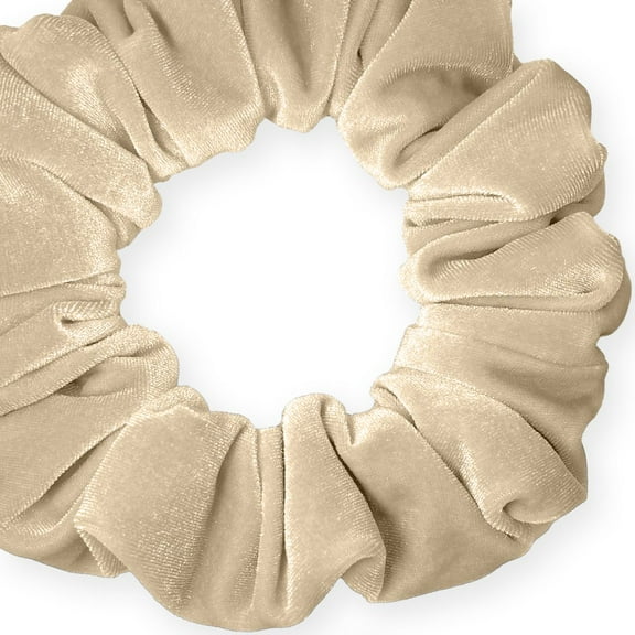 Velvet Scrunchies Jumbo Size Plush Big Ponytail Holders Thick Braided Locked Hair Big Made in the USA Beige