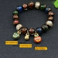 thumbnail image 2 of Fragrant Gray Colored Glaze Bracelet Colorful Multi-treasure Swallowing Beast Gold Silk Glass Bead, 2 of 2