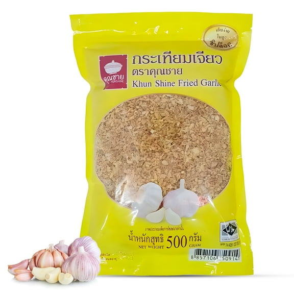 Fusion Select 500g Fried Garlic - Crispy Garlic Flakes - Authentic Toasted Bits & Crisps in Resealable Pouch - Crunchy Umami Topping for Rice, Ramen, Stir-Fries, Asian Cuisine & More Recipes