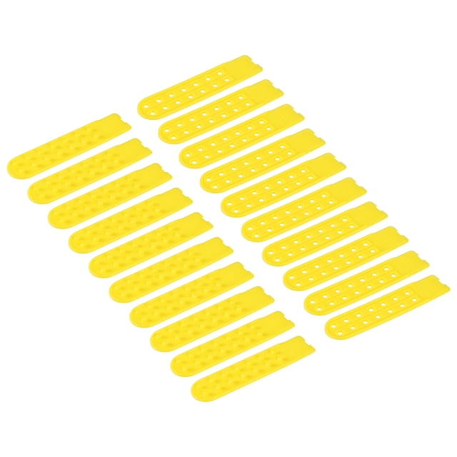 Unique Bargains 10 Paires de Couvre-Bracelets Snapback, Double Rangée 14 Trous Plastique Réglable Boucle de Remplacement (Jaune)
