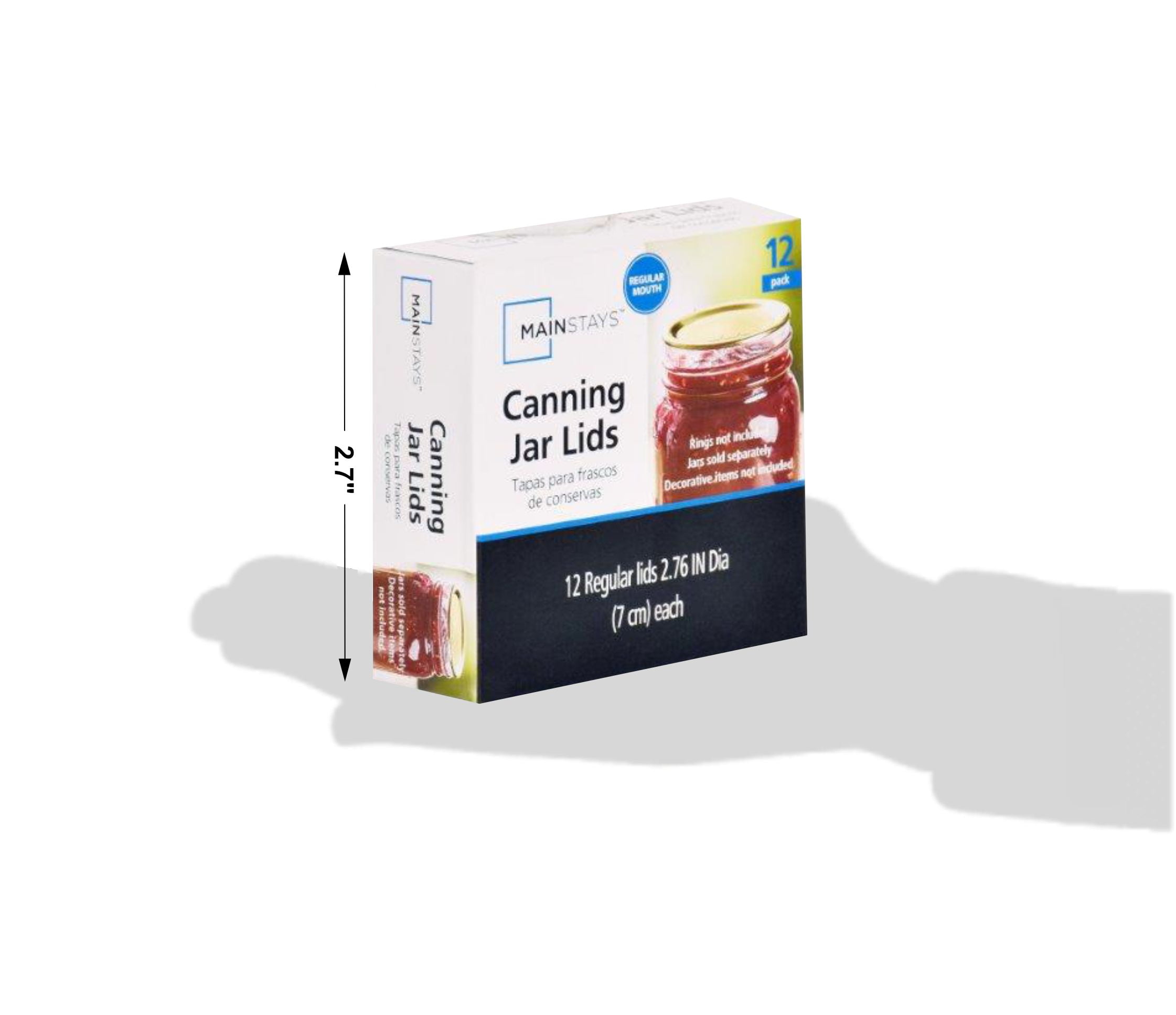 Mainstays 12-Pack Canning Jar Lids - Regular Mouth, One-Piece Replacement Mason Jar Lids for Canning and Preserving, Fits All Brands Regular Mouth Mason Jars