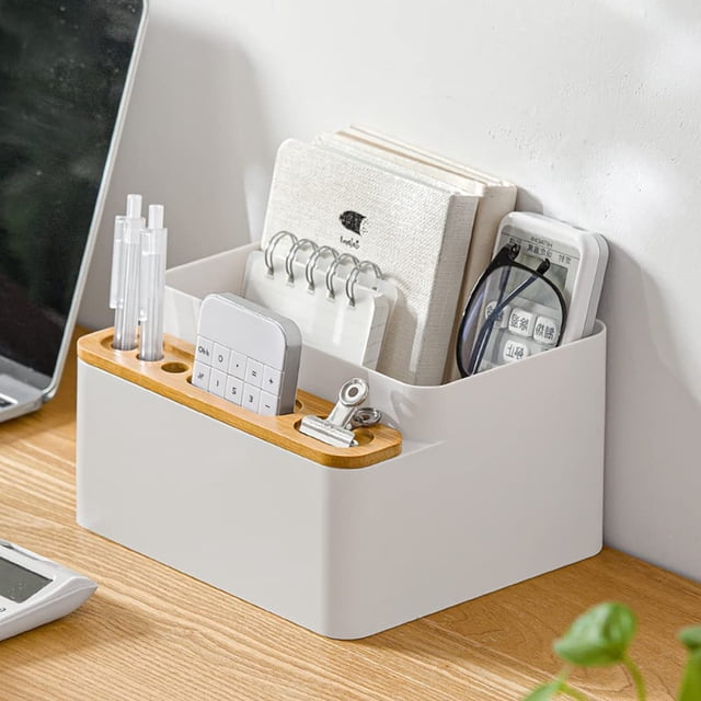 Organizador de escritorio de material ABS seguro para la electricidad, diseño elegante y con estilo para almacenamiento multiusos, ayuda a ahorrar espacio y tiempo al mantener su escritorio organizado