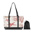 thumbnail image 7 of FORMRS Canvas Laptop Tote Bag for Women with 15.6" Computer Compartments Shoulder Handbag, White Starfish, 7 of 7
