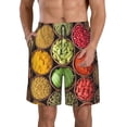 thumbnail image 2 of Uemuo Spices And Herbs Pattern Men's Swim Trunks Hawaiian Beach Bathing Suit Swimsuits Beach Quick-Dry Shorts with Pockets-Large, 2 of 9