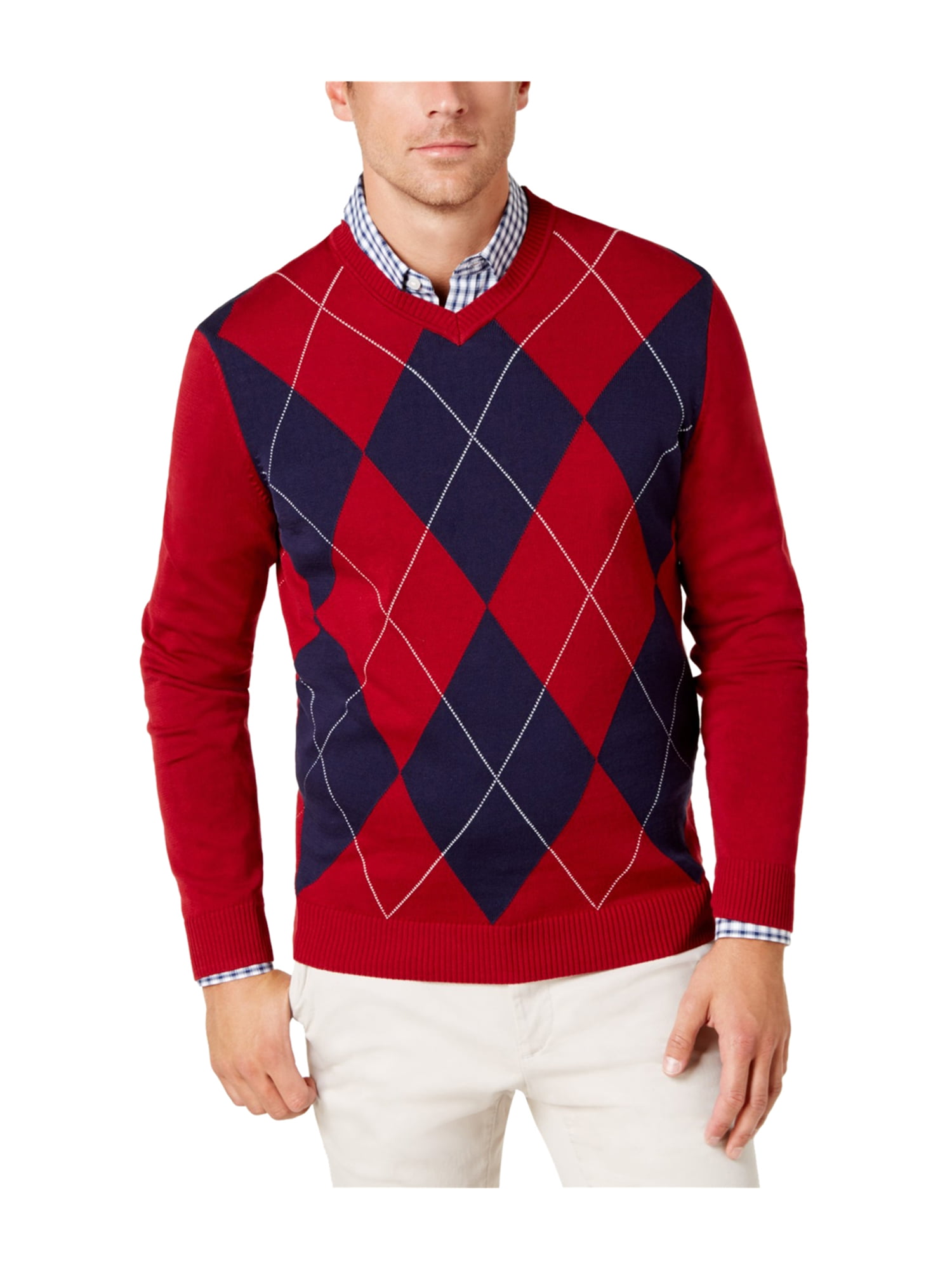 Club Room Mens Argyle Pullover Sweater 