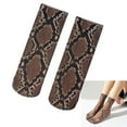 thumbnail image 2 of Yokua Nylon Snakeskin Leopard Print Ankle Socks for Everyday Wear Women's Silk Socks, 2 of 17