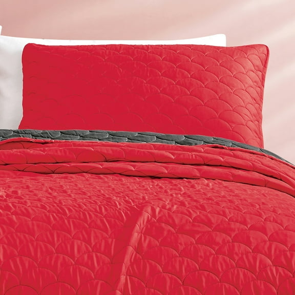 Evjk 3-Piece Decorative Lightweight Bedspread Set – Durable, Microfiber with Decorative Solid, QUEEN