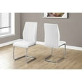 thumbnail image 1 of Two 77.5" Leather Look, Chrome Metal, and Foam Dining Chairs, 1 of 1