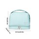 thumbnail image 3 of Neceser de maquillaje tipo pastel de imitación de piel azul,impermeable,para viajes,con compartimentos separados para artículos de aseo húmedos y secos,y estuche extraíble para brochas (1 unidad). Rkx, 3 of 9