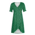 thumbnail image 5 of Womens V Neck Long Sleeve Fall Dresses Beach Dresses For Women Spring Summer Elegant Wrap V Neck Floral Boho Dress Flowy Ruched Hawaiian Maxi Dress Green, 5 of 5