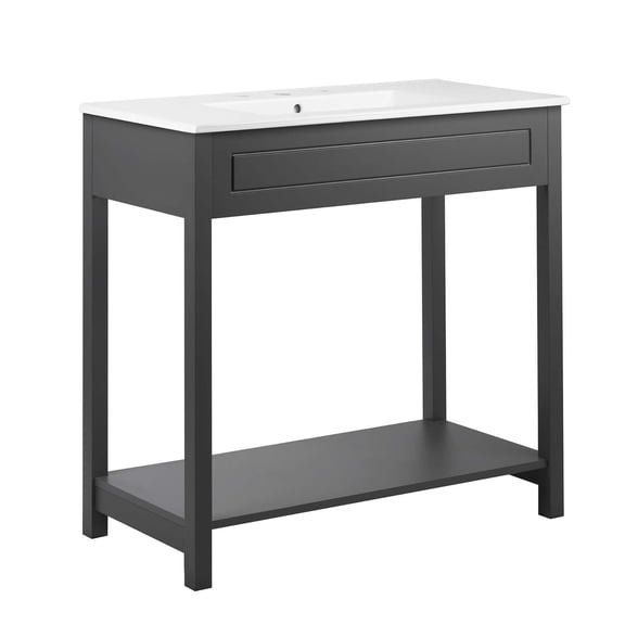 Modway Altura Bathroom Vanity in Gray White