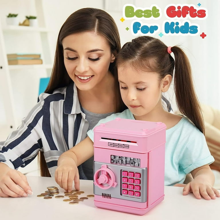  MAGIBX Piggy Bank Toys for 5 6 7 8 9 10 Year Old Girl Gifts,  Money Saving Box for Teen Toys Age 6-8-10-12, Christmas Birthday Gifts,  Stuff ATM Machine for Kids 5-7, Pink : Toys & Games